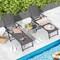 2 Piece Patio Folding Chaise Lounge Chairs Recliner With 6-level Backrest